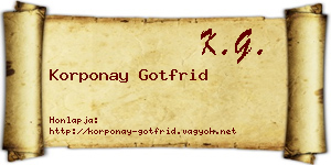 Korponay Gotfrid névjegykártya